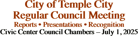 City of Temple City Regular Council