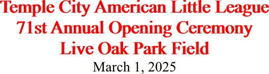 Temple City American Little League 71st