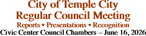 City of Temple City Regular Council